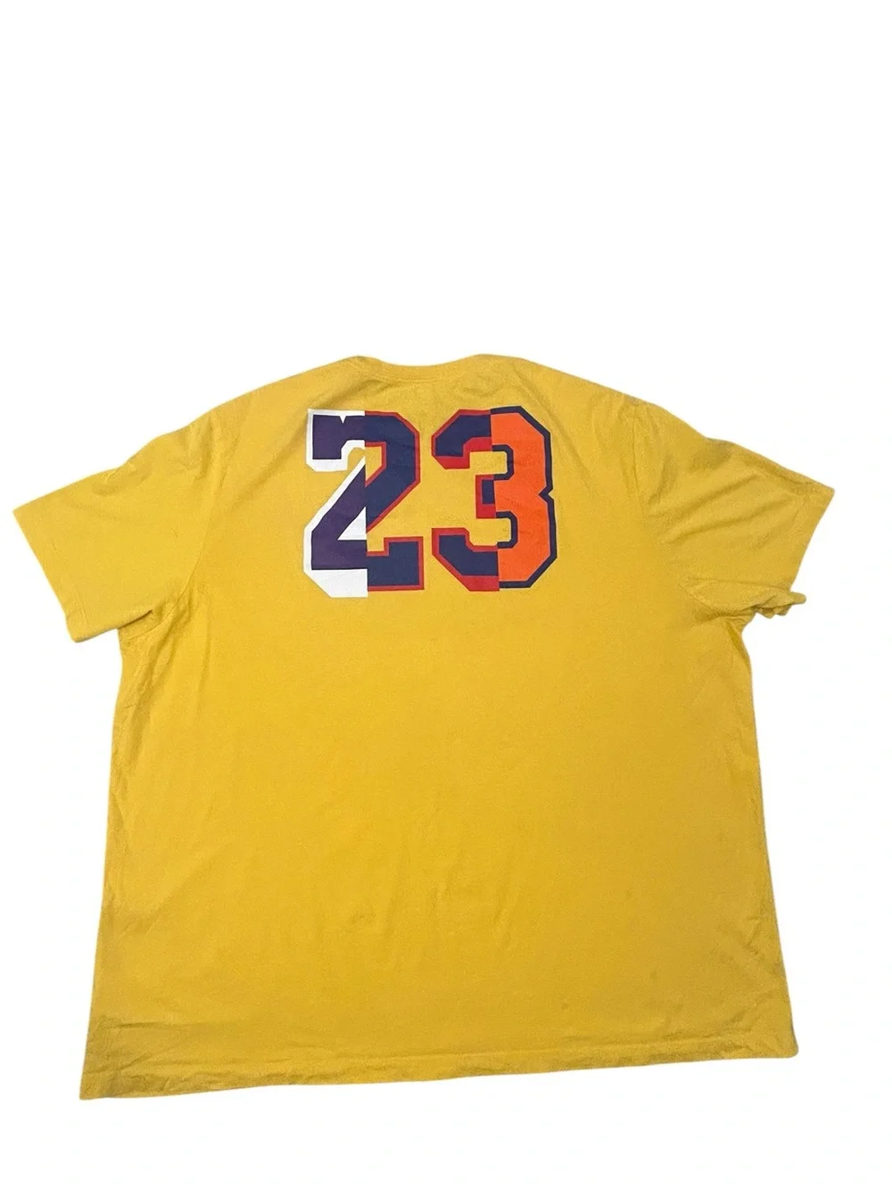Air Jordan Men's Yellow 1991  Logo Short Sleeve Tee Shirt 23 Size 3XL Basketball